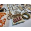 Image 10 : Large Assortment of Costume Jewelry Over 100 Pieces - Including Cosmetic Bag and Jewelry Box