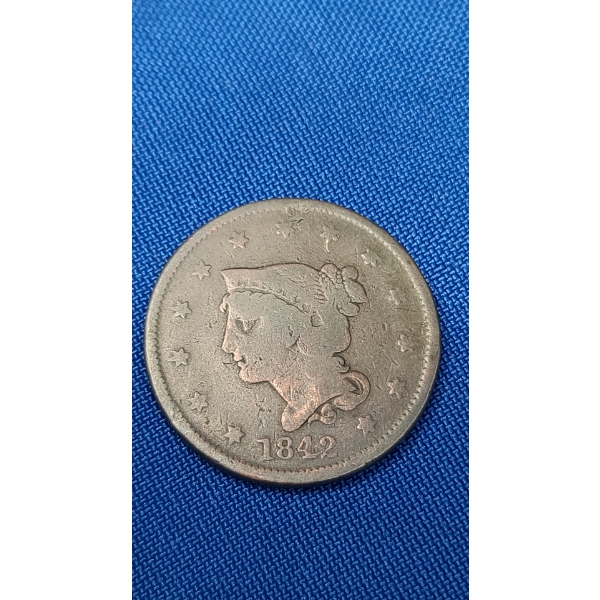1842 Braided Hair Liberty Head Large Cent 