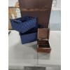 Image 1 : 2 Blue Baskets (14" & 16") with Wooden Card File Box 6.5" Square