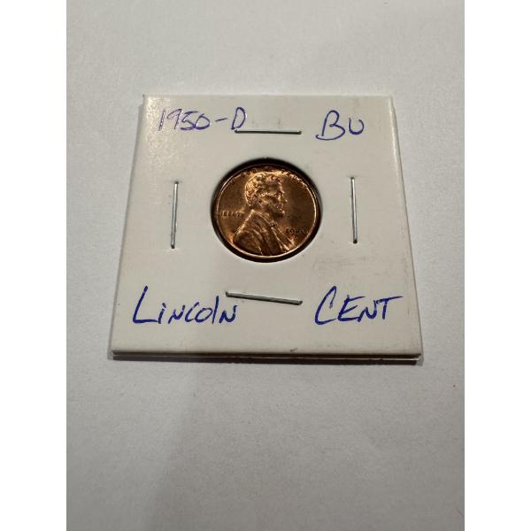 1950-D United States Lincoln Cent In Mint Condition - BU Coin - Beautiful Coin