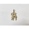 Image 2 : 14K Yellow Gold Kissing Couple Pendant TW:  1.5g