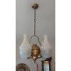 Image 2 : Vintage Electrified Angle Lamp As Shown - Frosted Replacement Shades - No Switch On Lamp 