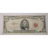 Image 1 : United States Series 1963 $5 Red Seal Bank Note With Granahan And Dillon Signatures - Face Value: $5