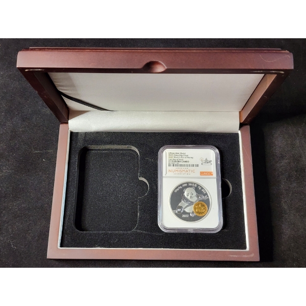 NGC PF70 Ultra Cameo Official Mint Medal 2022 China 50 Gram Silver ANA World's Fair of Money