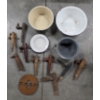 Image 1 : Vintage Enamelware Basins, Plate & Bowl And Vintage Wood Tap Collection 