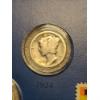 Image 8 : American Historic Society 4 Mercury Silver Dime Display W/13C US Stamp-Ft. 1923, 1924-S, 1925 & 1926