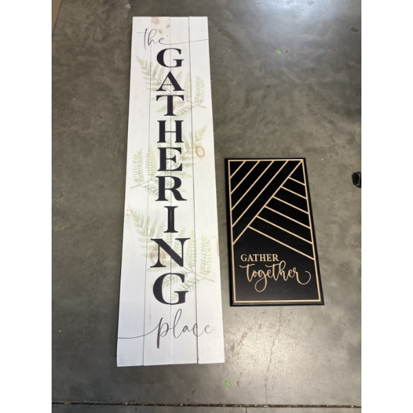 The Gathering Place Sign - One Slab of Wood Broken off & Gather Together Wall Art - Gathering Place 