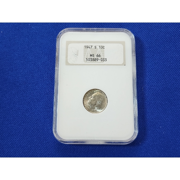 NGC MS 66 1947-S Silver Roosevelt Dime