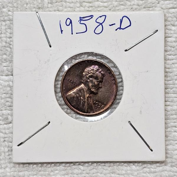 1958-D Lincoln Wheat Penny FV: $.01