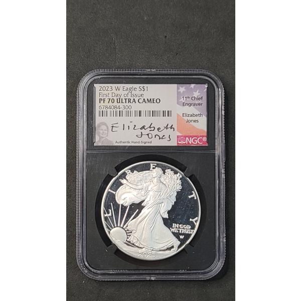 2023-W NGC First Day Of Issue PF 70 ULTRA CAMEO 1 OZ Fine Silver American Eagle -Signed