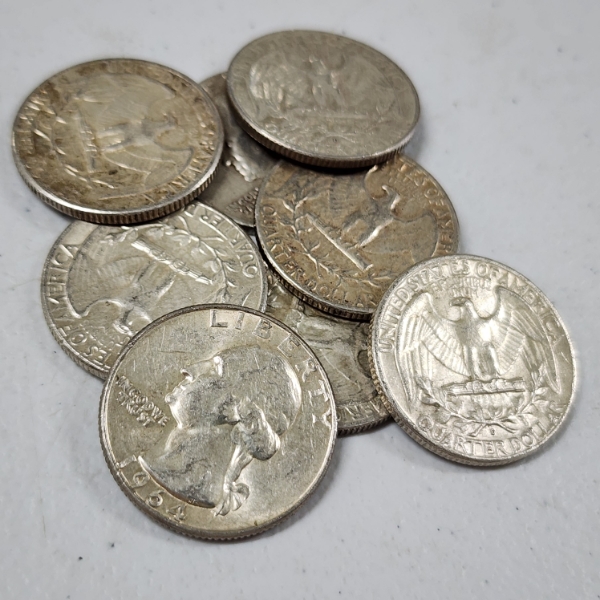 Eight Assorted United States 90% Silver Quarters ~ $2.00 Face Value