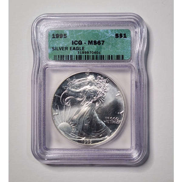 ICG MS67 GRADED 1995 Silver 1 Oz American Eagle ~ Perfect For Any Level Collector!