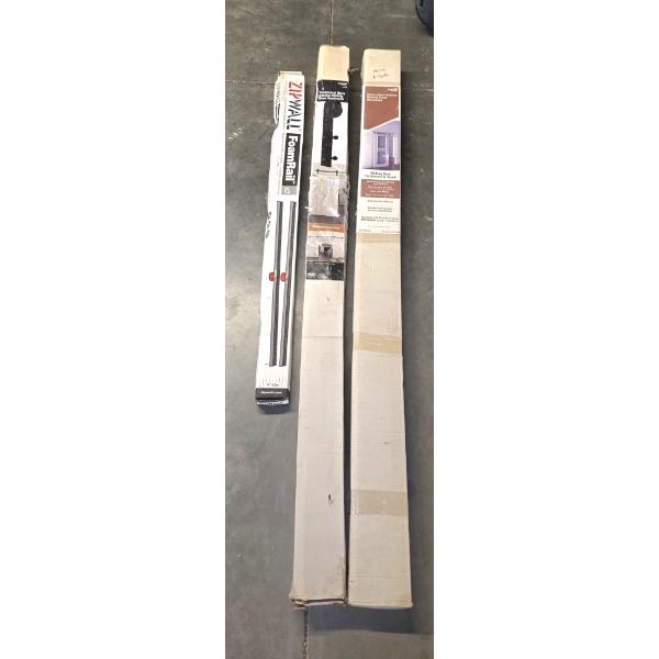 Two New In Box Decorative Sliding Door Hardware Kits & New Zip Wall Foam Rail 