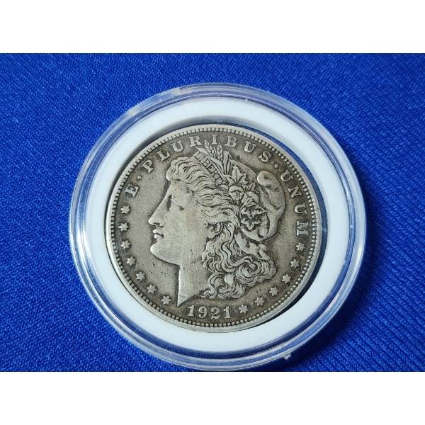 1921-D 90% Silver Morgan Dollar in Capsule 