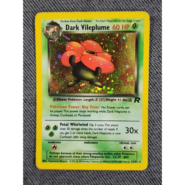 Dark Vileplume 13/82 Holo Rare Vintage Pokemon Trading Card