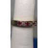 Image 3 : 10K Gold Diamond and Ruby Love Eternity Band Ring & 10K Blue Sapphire/Ruby Ring -Weight: 3.6g