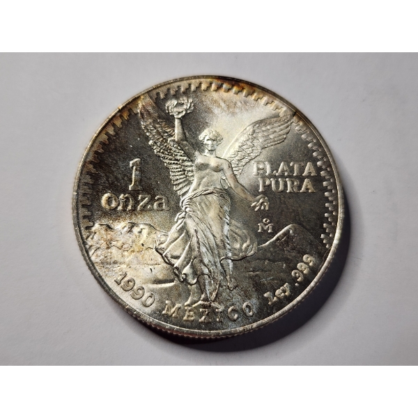 1990 Mexico 1 Onza Plata Plura ~ Mexican 1 Oz Silver Libertad Round From 1990!