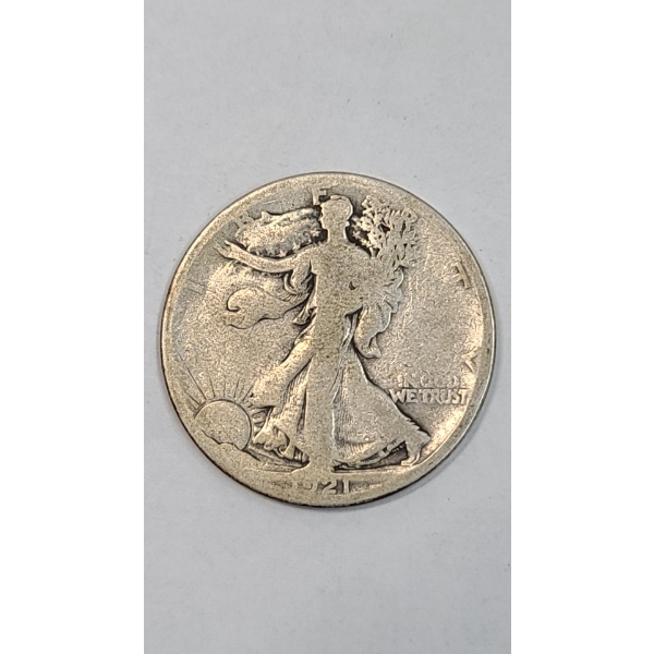 Key Date 1921-S 90% Silver Walking Liberty Half Dollar 
