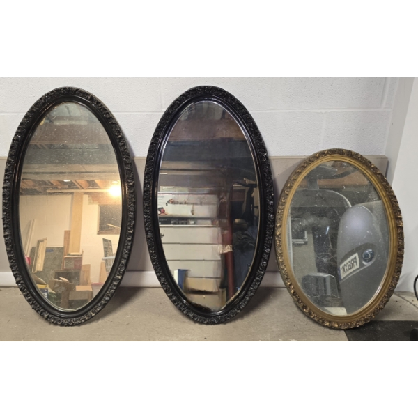 3 Wall Mirrors - Set of 2 36"x19" and Single 27"x18"
