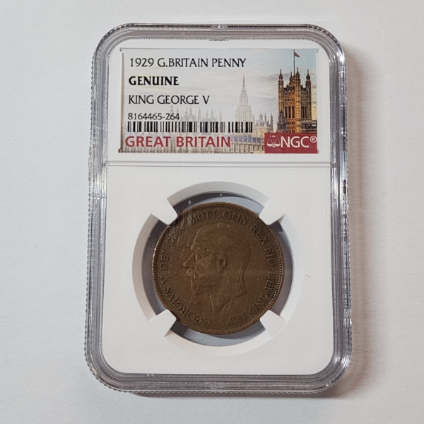 NGC Genuine 1929 Great Britain Penny King George V