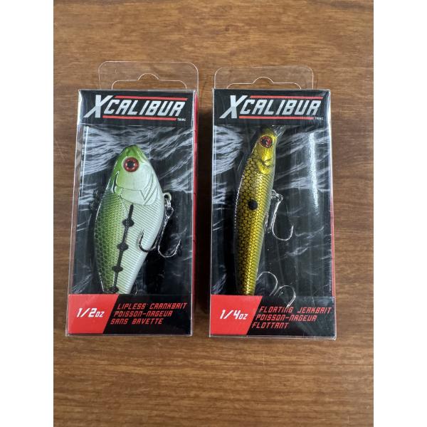 2 - Brand New Excalibur Fishing Lures - Crankbait & Jerk Bait - New In Box