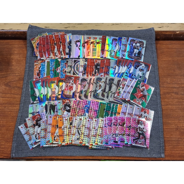 Large Lot of About 100 Assorted Near Mint Football Trading Cards - Many Rookies, Refractors & More!