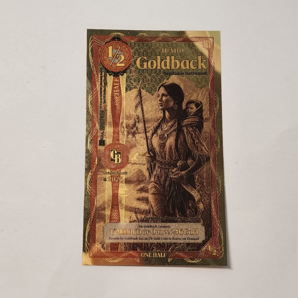 2026 Idaho 1/2 Goldback *Alpha Series* Pietas 1/2000oz 24K Gold Foil Note