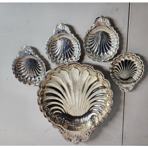 Vintage Silver-Plated Shell Serving Dishes