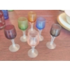 Image 1 : Set Of 6 Colored 5" Cordial Glasses As Shown - Unmarked slightly used