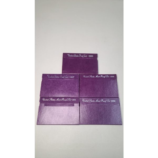 (5) United States Mint & Mint Proof Coin Sets - 1985, 1987, 1989, 1991, 1992
