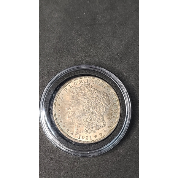1921 90% Silver Morgan Dollar In Coin Capsule