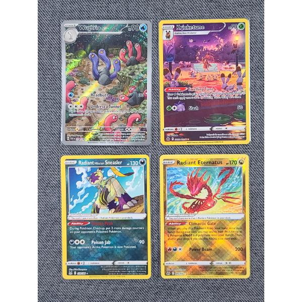 Four Assorted Near Mint Illustration Rare Holo Pokemon Trading Cards Including Kricketune & More!
