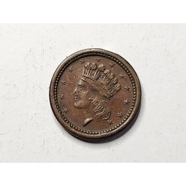 1864 Union Forever Patriotic Civil War Token ~ Privately Minted Copper Cent From Coin Shortage!