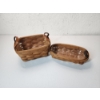 Image 1 : (2) Small Longaberger Baskets with Leather Handles - See Description for Details! 