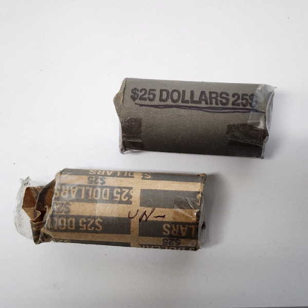 Two $25.00 Rolls of United States Presidential Dollar Coins - Total FV: $50.00