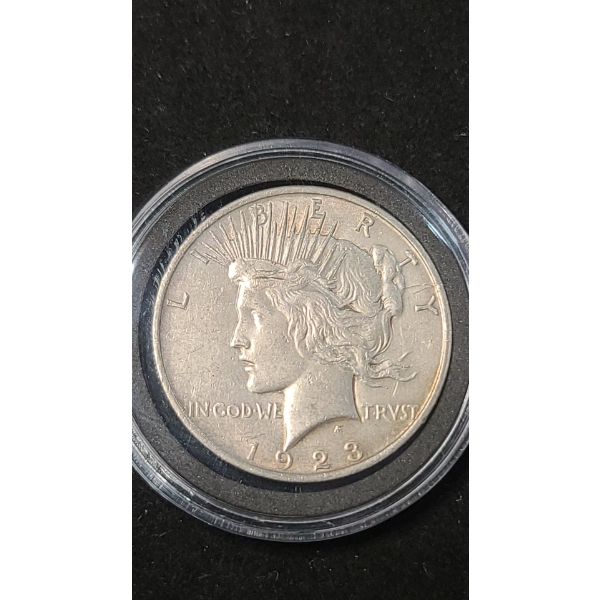 1923 90% Silver Peace Dollar In Coin Capsule