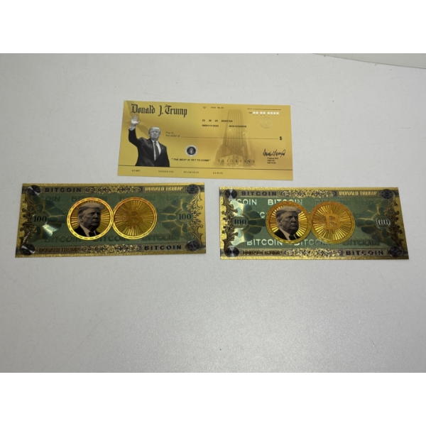 100 Bitcoin Gold Bank Note Donald Trump (2) - Donald Trump Check 