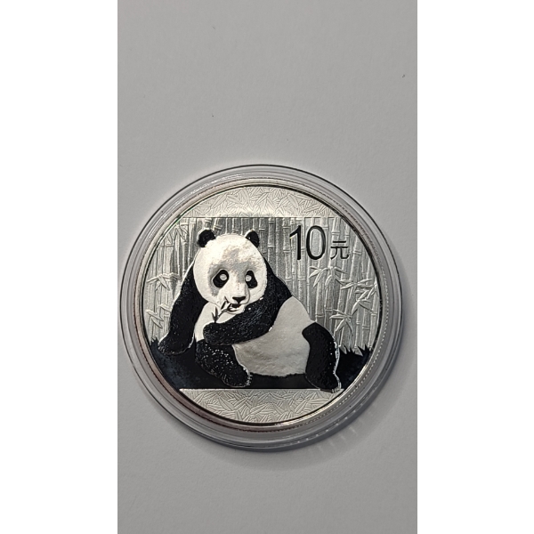 2015 Chinese 10 Yuan Panda With "Bamboo & Temple Of Heaven" 1 Troy Ounce .999 Fine Silver Coin 