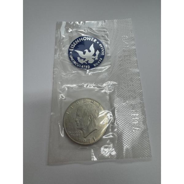 1971-S United States Uncirculated 40% Silver Eisenhower Dollar Coin- Beautiful Condition 