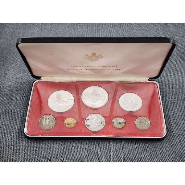 1972 Royal Canadian Mint Cayman Islands Proof Set Featuring Three Silver Coins W/ Total ASW - 2.4 OZ