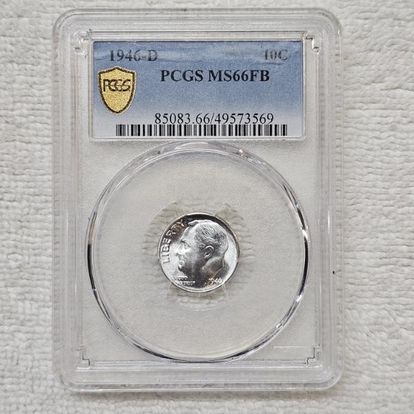 1946-D Roosevelt Dime Graded MS66FB by PCGS