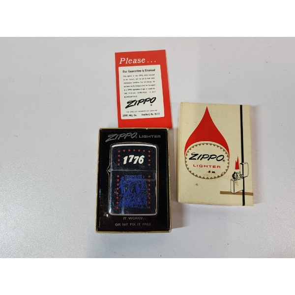 Vintage & Rare Collectible Zippo 1776 Bicentennial Lighter with Original Box