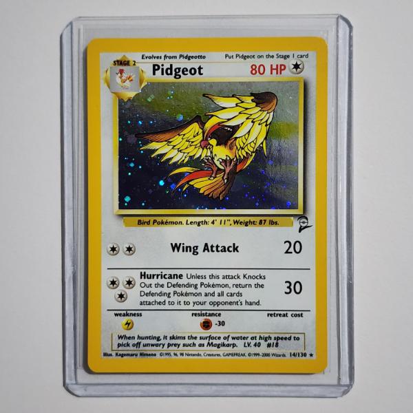 Pidgeot 14/130 Holo Rare Vintage Base Set 2 Pokemon Trading Card ~ Near Mint or Mint Condition!