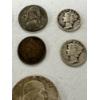 Image 3 : Small Coin Collection Including Silver Half Dollar, Mercury Dimes, Silver War Nickel & Others