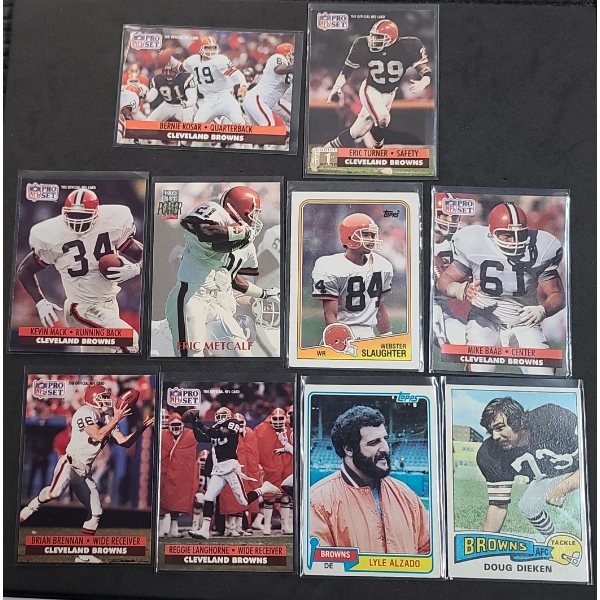 (10) Assorted 1975+ Pro Set & Topps Cleveland Browns Football Cards
