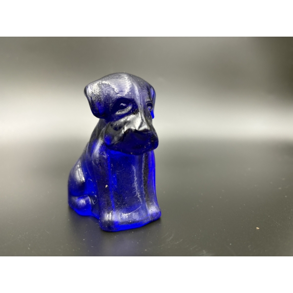 Degenhart Dogs - Cobalt Blue - Adorable Glass Dog Figurine - ~2.5 inches 