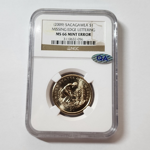 NGC MS 66 Mint Error Missing Ledge Lettering 2009 Sacagawea Dollar 