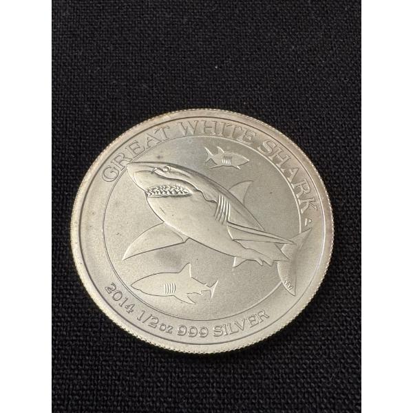 2014 Australia 50 Cents Great White Shark 1/2 Oz .999 Fine Silver Coin - Mint Condition