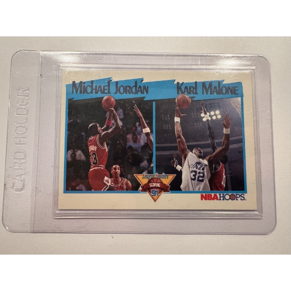 1991-92 NBA Hoops Michael Jordan Karl Malone Basketball Card - High Grade Card