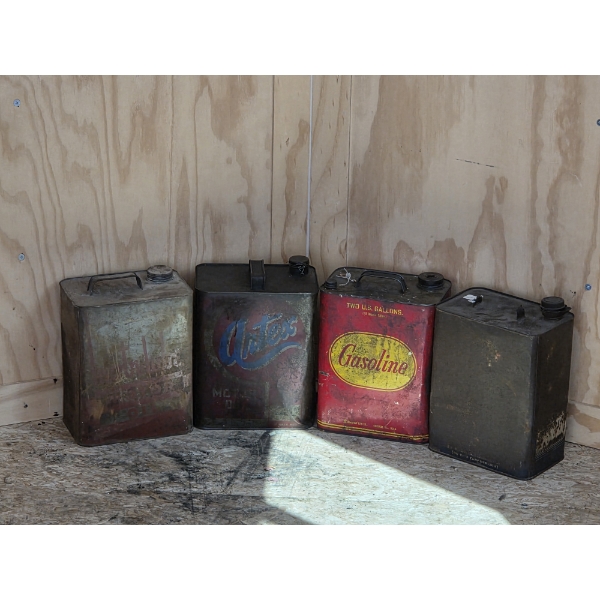 Four Vintage 1.6 Gallon Cans